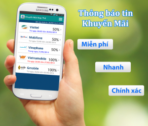 ứng dụng tin khuyến mãi nạp thẻ